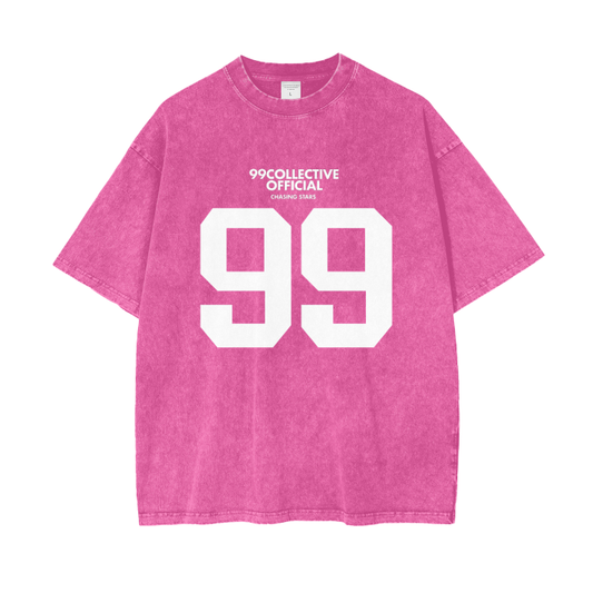 99 Pink Acid Wash Oversize T-Shirt