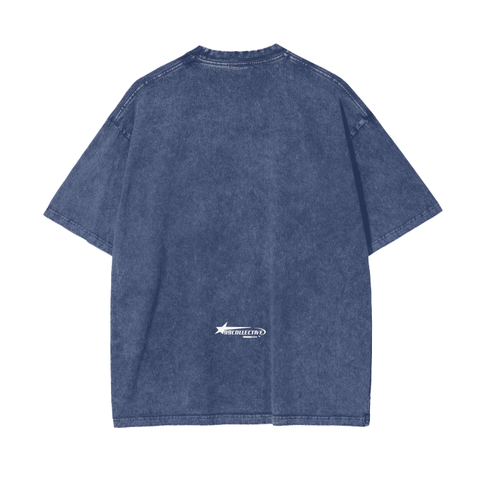 99 Blue Acid Wash Oversize T-Shirt