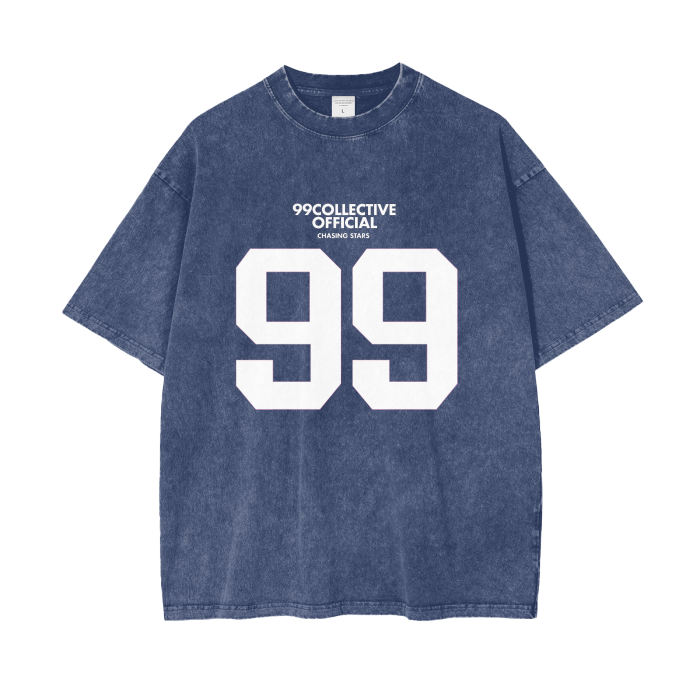 99 Blue Acid Wash Oversize T-Shirt